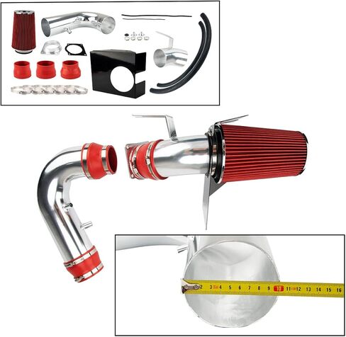 مجموعة مدخل الهواء البارد PHILTOP لـ F150/F250 1997-2003 5.4L، Expedition 1997-2004 4.6L، F150 Heritage 2004 4.6L، Navigator 1998-1999 5.4L (أحمر) in Kuwait