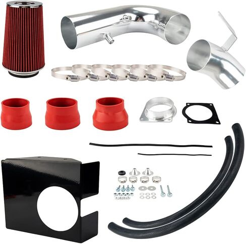 مجموعة مدخل الهواء البارد PHILTOP لـ F150/F250 1997-2003 5.4L، Expedition 1997-2004 4.6L، F150 Heritage 2004 4.6L، Navigator 1998-1999 5.4L (أحمر) in Kuwait