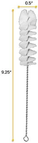 EISCO 12PK Nylon Cleaning Brushes with Fan-Shaped Ends, 9.25" - Twisted Stainless Steel Wire Handle - Ideal for 0.3" - 0.5" Diameter Tubes, Bottles, Cylinders, Flasks, Straws - in Saudi Arabia