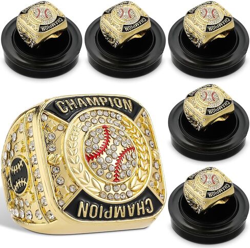 Landical Baseball Championship Ring Baseball Champion Rings Softball Trophy Award Gift with Display Neck Chain and Stand for Tournament or League Baseball Champion Winner in Saudi Arabia