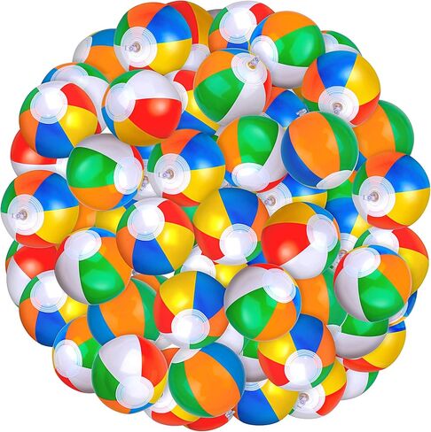 Aodaer 100 Pack Inflatable Beach Balls 5 Inch Beach Pool Party Favors Inflatable Swimming Pool Balls for Kids and Adults Beach Balls for Summer Water Games Toys and Party Supplies in Saudi Arabia