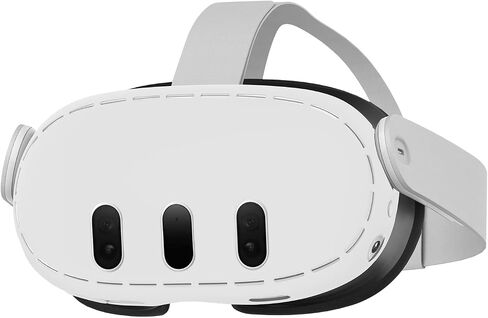 غطاء حماية من السيليكون VR متوافق مع ملحقات Quest 3، غطاء واقي لسماعات الرأس Meta/Quest 3VR، مقاوم للصدمات ومتين، سهل التنظيف (أسود/رمادي) (رمادي) in Kuwait