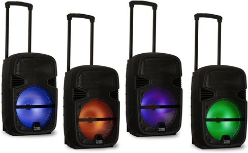 صوت صوتي من جولد وود مزود ببطارية وشاشة LED بلوتوث مقاس 12 بوصة وميكروفون لاسلكي (PRTY122، أسود) in Kuwait