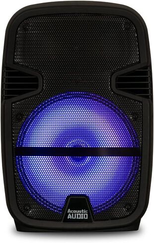 صوت صوتي من جولد وود مزود ببطارية وشاشة LED بلوتوث مقاس 12 بوصة وميكروفون لاسلكي (PRTY122، أسود) in Kuwait