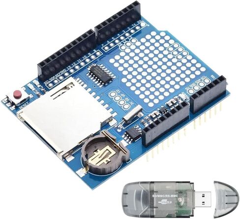 DKARDU Data Logger Module Data Recorder DS1307 Logging Shield Data Logger Board,with SD Card Reader,for Arduino UNO SD Card in Kuwait