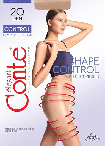 جوارب طويلة ضيقة للنساء من Conte ذات ضغط شفاف وتشكيل الجسم - تحكم in Kuwait