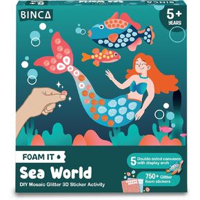 BINCA Foam Sticker Mosaic Art Activity, 750+ 3D Glitter Foam Stickers, 5 Winter Animals with Display Arch, Christmas Stocking Stuffers, DIY Mess-Free Activities, Gifts for Boys & Girls Ages 5,6,7,8 in Kuwait