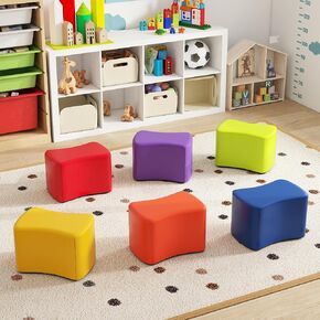 Costzon 6-Piece Modular Stool Set for Kids, 10'' Waterproof Daycare Butterfly Foam Stools Preschool Seating for Toddlers, Flexible Seating Option for Classroom, Home, Kindergarten or Nursery in Saudi Arabia