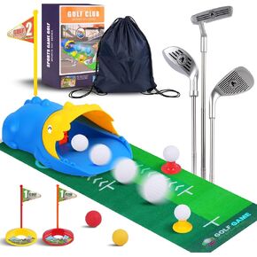 PINKPEACH Toddler Golf Set, 3-8 Kids Golf Set with Automatic Ball Return, Golf Mat, Glow Balls, Golf Balls, 3 Clubs & Golf Tees, Indoor & Outdoor Sports Game Toys for 3 4 5 6 7 8 Years Old Boys Girls in Saudi Arabia
