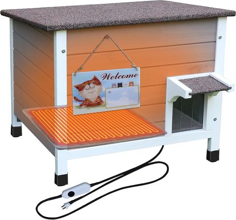 Rockever Outdoor Cat House, 100% Insulated Outdoor Cat Houses for Winter Outdoor Cat Houses for Feral Cats Weatherproof All-Round Foam Design in Kuwait