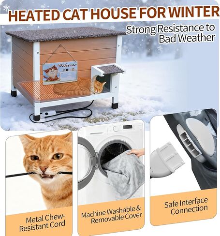 Rockever Outdoor Cat House, 100% Insulated Outdoor Cat Houses for Winter Outdoor Cat Houses for Feral Cats Weatherproof All-Round Foam Design in Kuwait