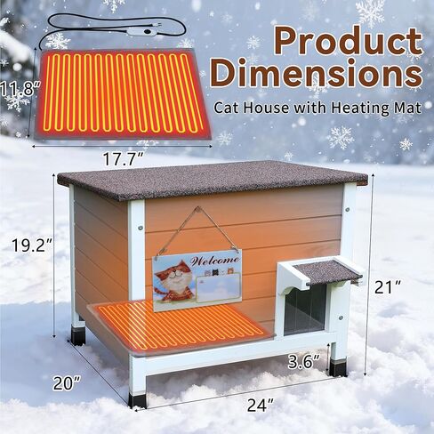 Rockever Outdoor Cat House, 100% Insulated Outdoor Cat Houses for Winter Outdoor Cat Houses for Feral Cats Weatherproof All-Round Foam Design in Kuwait