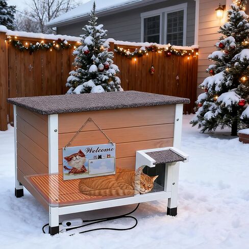 Rockever Outdoor Cat House, 100% Insulated Outdoor Cat Houses for Winter Outdoor Cat Houses for Feral Cats Weatherproof All-Round Foam Design in Kuwait