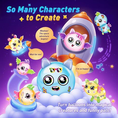 صاروخ فضائي بالون DIY مع مضخة، مجموعة بالونات ممتعة للأطفال من عمر 3 سنوات فما فوق، بالونات لاصقة مبتكرة، لعبة STEM، هدية مثالية لعيد الميلاد أو العطلات للأولاد والبنات in Kuwait