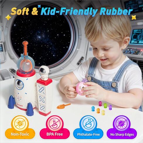 صاروخ فضائي بالون DIY مع مضخة، مجموعة بالونات ممتعة للأطفال من عمر 3 سنوات فما فوق، بالونات لاصقة مبتكرة، لعبة STEM، هدية مثالية لعيد الميلاد أو العطلات للأولاد والبنات in Kuwait