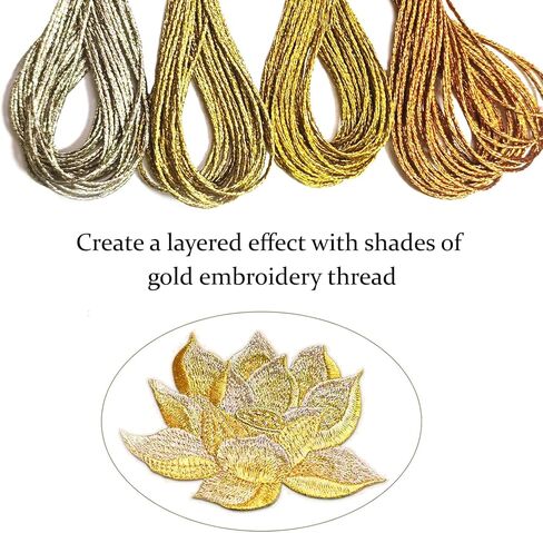 12 خيط تطريز معدني، خيط غرز متقاطعة متعدد الأغراض، مستلزمات التطريز اليدوي بألوان مختلطة (8 م 12 ضفيرة) in Kuwait