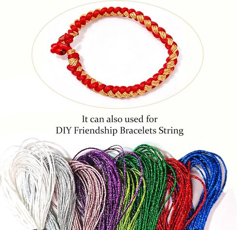 12 خيط تطريز معدني، خيط غرز متقاطعة متعدد الأغراض، مستلزمات التطريز اليدوي بألوان مختلطة (8 م 12 ضفيرة) in Kuwait