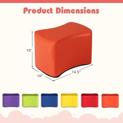 Costzon 6-Piece Modular Stool Set for Kids, 10'' Waterproof Daycare Butterfly Foam Stools Preschool Seating for Toddlers, Flexible Seating Option for Classroom, Home, Kindergarten or Nursery in Saudi Arabia