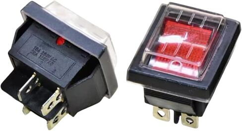 قطعتان من مفتاح خلاط الخرسانة الأسمنتي قطعتان متوافقتان مع Pro-Force Hus-ky Ko-balt On/Off 4Pin 2Position يناسب 1/2hp للأدوات الكهربائية مع غطاء مقاوم للماء ومصباح أحمر in Kuwait