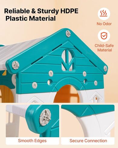 مسرح فيفور خارجي، ملعب للأطفال متعدد الاستخدامات مع منزلق، كرة سلة، تلسكوب، عجلة قيادة، نفق زحف، نافذة مبيعات، مجموعة لعب للأطفال بعمر 1+، هيكل لعب مفتوح، بلاستيك HDPE in Kuwait