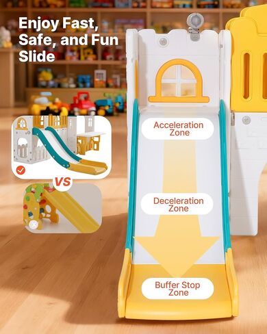 مسرح فيفور خارجي، ملعب للأطفال متعدد الاستخدامات مع منزلق، كرة سلة، تلسكوب، عجلة قيادة، نفق زحف، نافذة مبيعات، مجموعة لعب للأطفال بعمر 1+، هيكل لعب مفتوح، بلاستيك HDPE in Kuwait