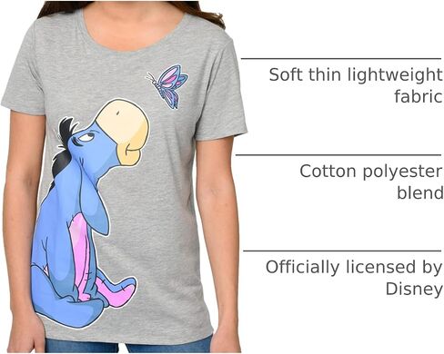 Disney Womens T-Shirt Eeyore or Minnie Mouse Lean in Side Print in Kuwait