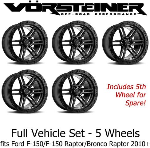 Vorsteiner Offroad VR-602BL 17x9 Coal Black Truck Wheel Set fits Ford F-150/F-150 Raptor/Bronco Raptor 2010+ (4 Wheels Included) in Saudi Arabia