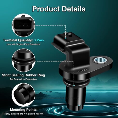 Camshaft Position Sensor Compatible with 2007-2012 Nissan 350Z Altima Rogue Maxima Murano Pathfinder Quest Sentra GT-R Infiniti FX35 EX35 G35 G25 M35H Q50 Q70 QX60 Replaces 23731JA11A, 917-740, PC775 in Kuwait