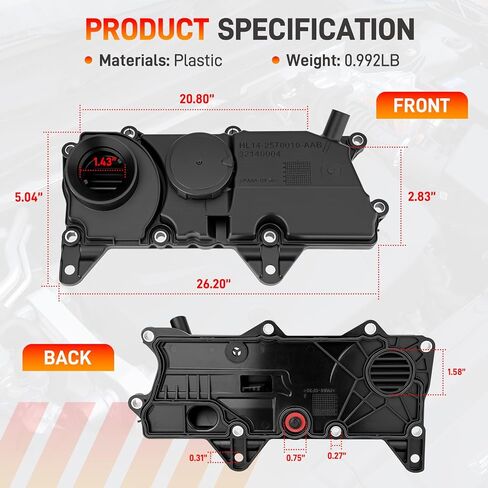 32140004 PCV صمام زيت مصيدة غطاء صمام المحرك مع حشية متوافقة مع فولفو 2014-2025 XC60 XC40 XC90 S60 V60 S90 V90 XC70 S80 2.0L L4، استبدال # 31316184، 32242753، 31430923، 31670210 in Kuwait
