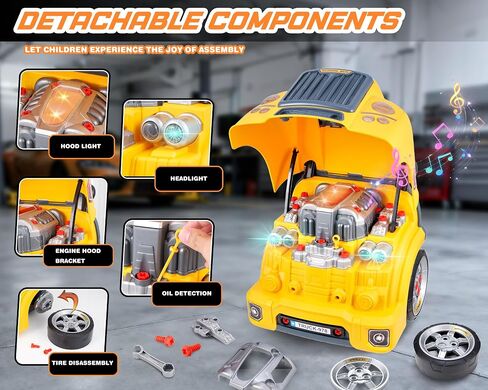 Interactive Truck Engine Toy with Removable Parts - Lights, Sounds，Ages3-5 in Saudi Arabia