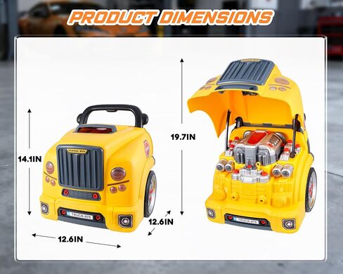 Interactive Truck Engine Toy with Removable Parts - Lights, Sounds，Ages3-5 in Saudi Arabia