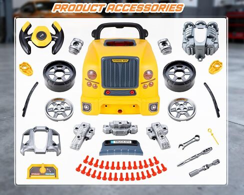 Interactive Truck Engine Toy with Removable Parts - Lights, Sounds，Ages3-5 in Saudi Arabia