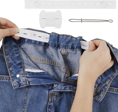 6 Pcs Elastic Waist Tighteners, Adjustable Jean Waist Tightener Inside Waistband Adjuster Elastic for Loose Pants Waist Band Tightener for Women Men Children Pants Waist Belt Adjustment in Saudi Arabia