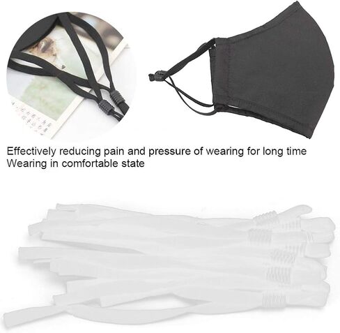 200Pcs Elastic Bands, Adjustable Elastic Cords, Stretchy Earloop Rope for Mask Ear Lanyard Ear Muff Cord Sewing (White) in Saudi Arabia