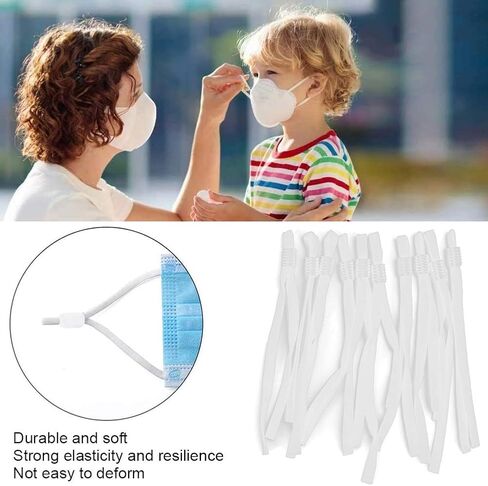 200Pcs Elastic Bands, Adjustable Elastic Cords, Stretchy Earloop Rope for Mask Ear Lanyard Ear Muff Cord Sewing (White) in Saudi Arabia