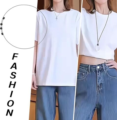 Adjustable Crop Band for Tucking Shirts & Sweaters, Elastic Waist Tool for Crop Tops, Women's Fashion Accessory (Grey) in Saudi Arabia