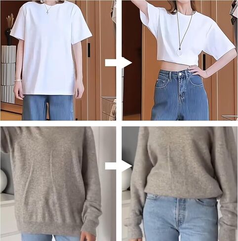 Adjustable Crop Band for Tucking Shirts & Sweaters, Elastic Waist Tool for Crop Tops, Women's Fashion Accessory (Grey) in Saudi Arabia