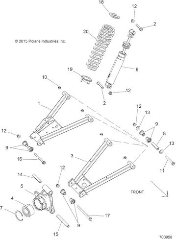 Polaris 7045558-458 Matte Black Rear Spring in Saudi Arabia