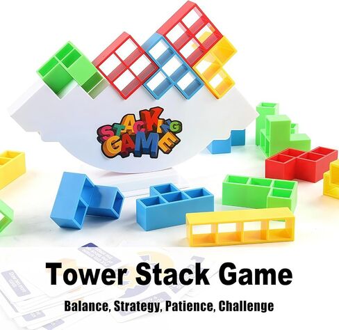 Balance Stacking Attack Block Game, Board Games for 2 Players+ Family Games, Family Travel Party Game for Adult & Kids, Suitable for Kids, Adults, Party, Friends, Team, Pack of 32 in Kuwait