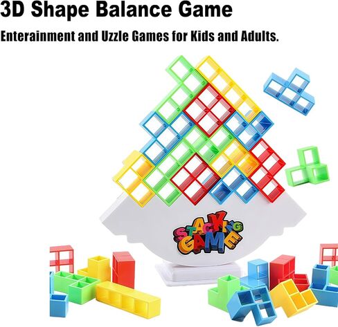 Balance Stacking Attack Block Game, Board Games for 2 Players+ Family Games, Family Travel Party Game for Adult & Kids, Suitable for Kids, Adults, Party, Friends, Team, Pack of 32 in Kuwait