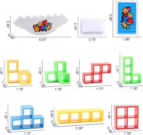 Balance Stacking Attack Block Game, Board Games for 2 Players+ Family Games, Family Travel Party Game for Adult & Kids, Suitable for Kids, Adults, Party, Friends, Team, Pack of 32 in Kuwait