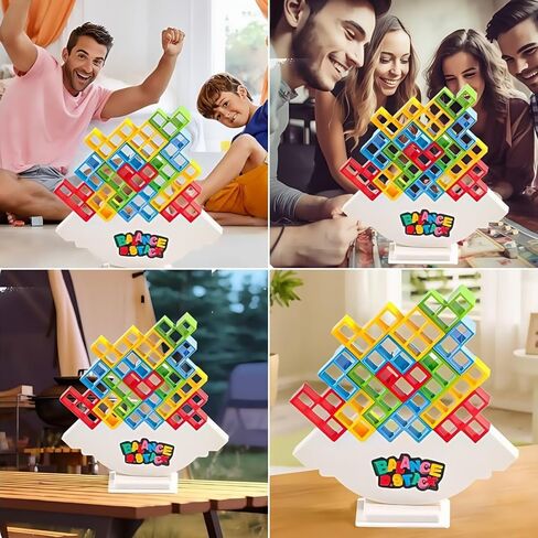 Balance Stacking Attack Block Game, Board Games for 2 Players+ Family Games, Family Travel Party Game for Adult & Kids, Suitable for Kids, Adults, Party, Friends, Team, Pack of 32 in Kuwait