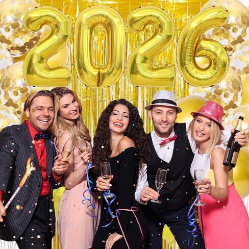 2026 Balloons, 2026 Number Balloons, 2026 Gold Balloon, Foil Happy New Year Balloon for New Year Eve Party Supplies 2026 Graduation Decorations Anniversary Birthday Home Office Decorations, 16 Inch in Saudi Arabia