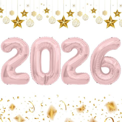 2026 Balloons, 2026 Number Balloons, 2026 Gold Balloon, Foil Happy New Year Balloon for New Year Eve Party Supplies 2026 Graduation Decorations Anniversary Birthday Home Office Decorations, 16 Inch in Saudi Arabia