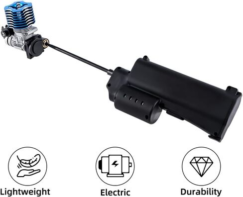 GLOBACT RC Power Starter، جهاز إشعال كهربائي محمول باليد، أدوات محرك نيترو RC لـ 1/8 1/10 HSP Vertex 16 18 21 Cxp Roto Amax Himoto Exceed Buggy Truck RC ترقيات الأجزاء (70111A 11001) in Saudi Arabia