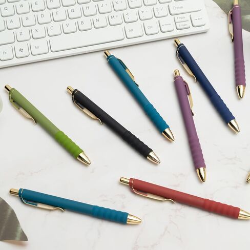 Linbsunne Gel Pens Black Ink Pen 0.5mm fine Point Pens Smooth Writing Retractable Office Supplies (Vintage-12 pcs) in Kuwait