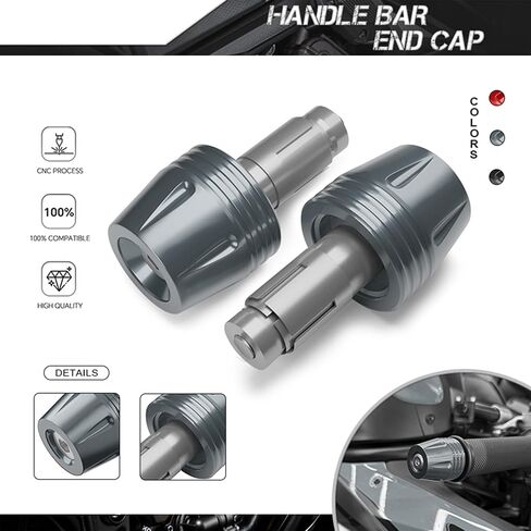 شريط نهاية الدراجة النارية، سدادات نهاية قضيب المقود CNC الألومنيوم 16-22 مم تناسب كاواساكي ياماها هوندا سوزوكي أبريليا دوكاتي والدراجات النارية مع قطر داخلي للمقود 16-22 مم (التيتانيوم) in Kuwait
