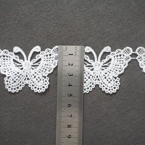 1 M Vintage White Butterfly Lace Edge Trim Embroidery Applique for Sewing Craft in Saudi Arabia