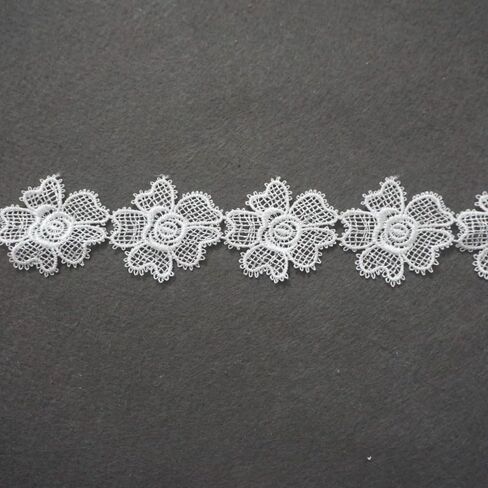 1 M Vintage White Butterfly Lace Edge Trim Embroidery Applique for Sewing Craft in Saudi Arabia