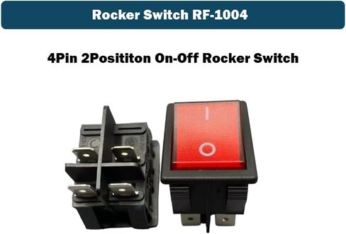 2Pcs Rocker Switch RF-1004 4 Pins 2 Positions with Red Light 2Pcs 16(4) A 250VAC 10(4) A T85/55 50-60Hz in Saudi Arabia